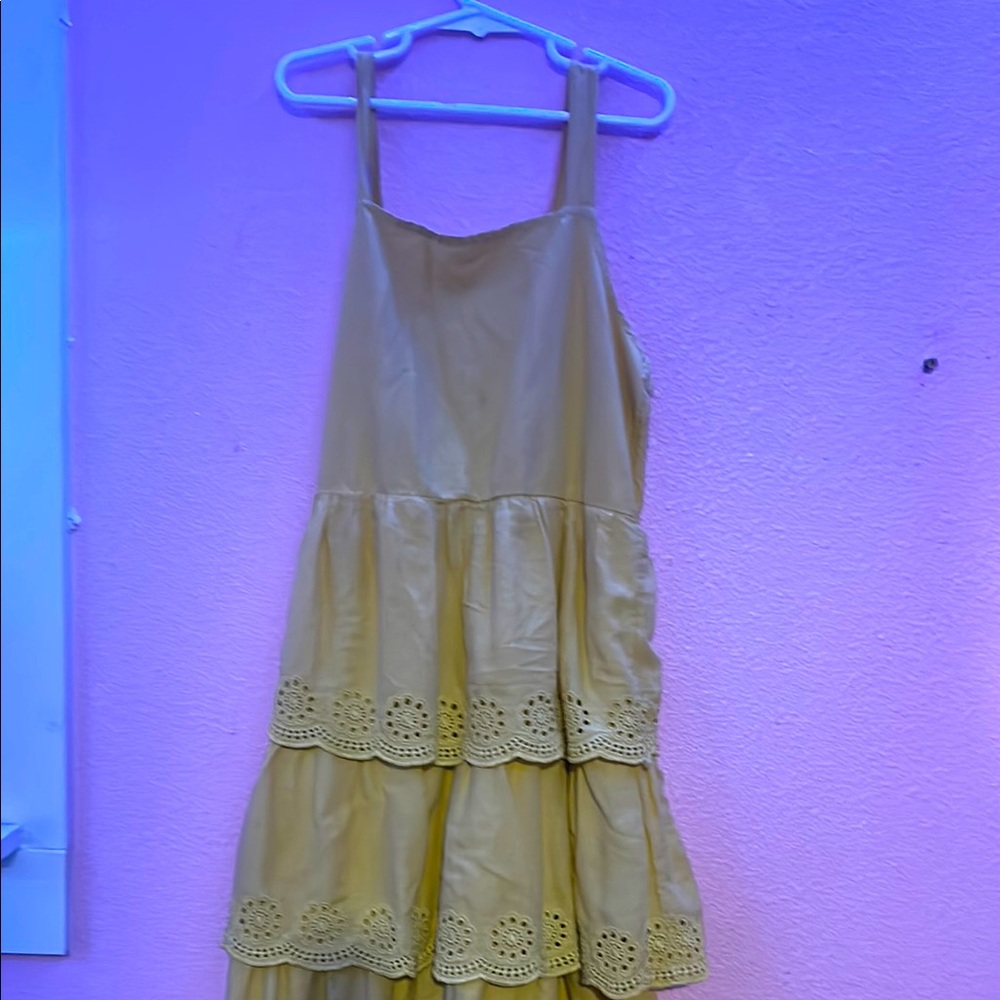 Yellow Sleeveless Tiered Dress